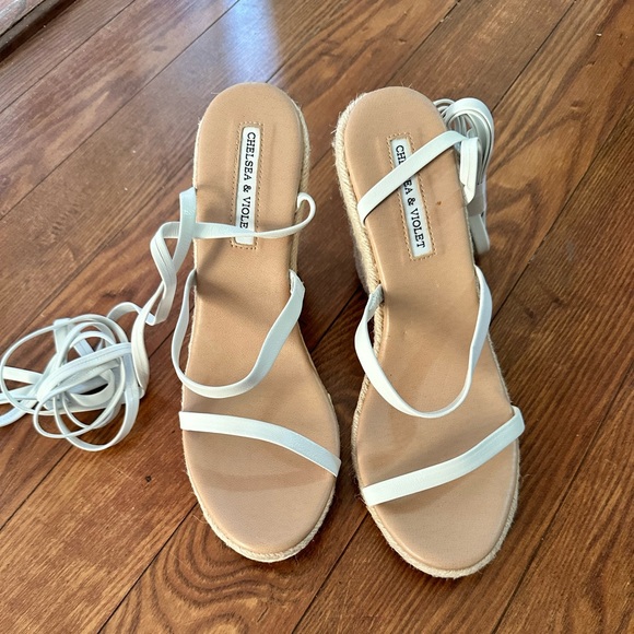Chelsea and violet. White Wrap Espadrille Wedge 
BLACK FRIDAY DEALS - Picture 7 of 10